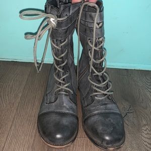 Gray Laced Boots